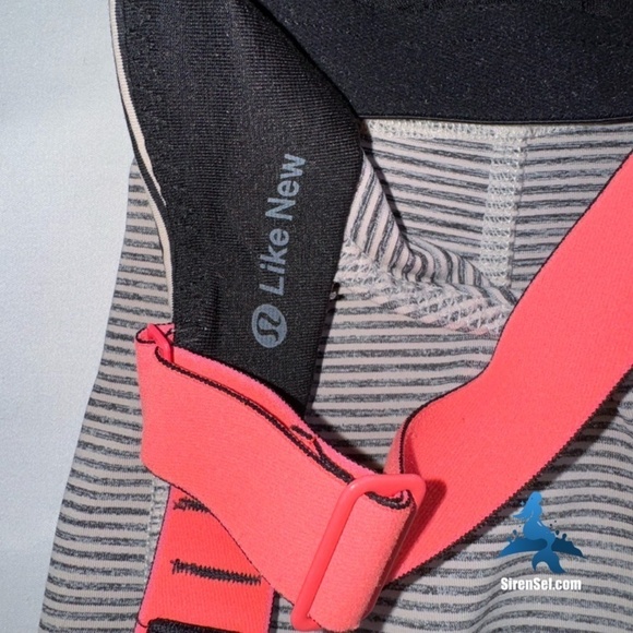 1056 lululemon Run: Catch Me Tank - Size 2 - Black/White Stripe Coral Pink - Picture 11 of 16
